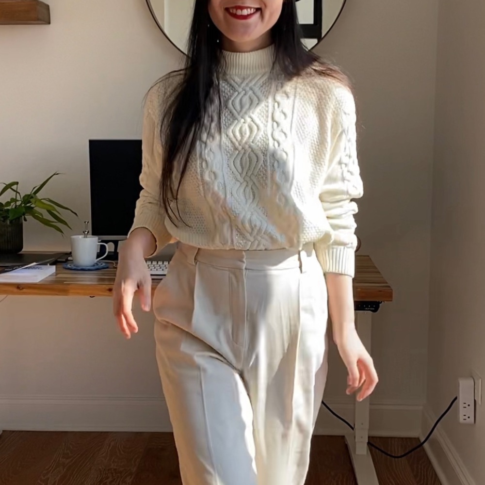 UO White Chunky Sweater